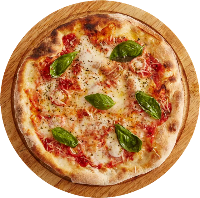 Margherita pizza with fresh basil